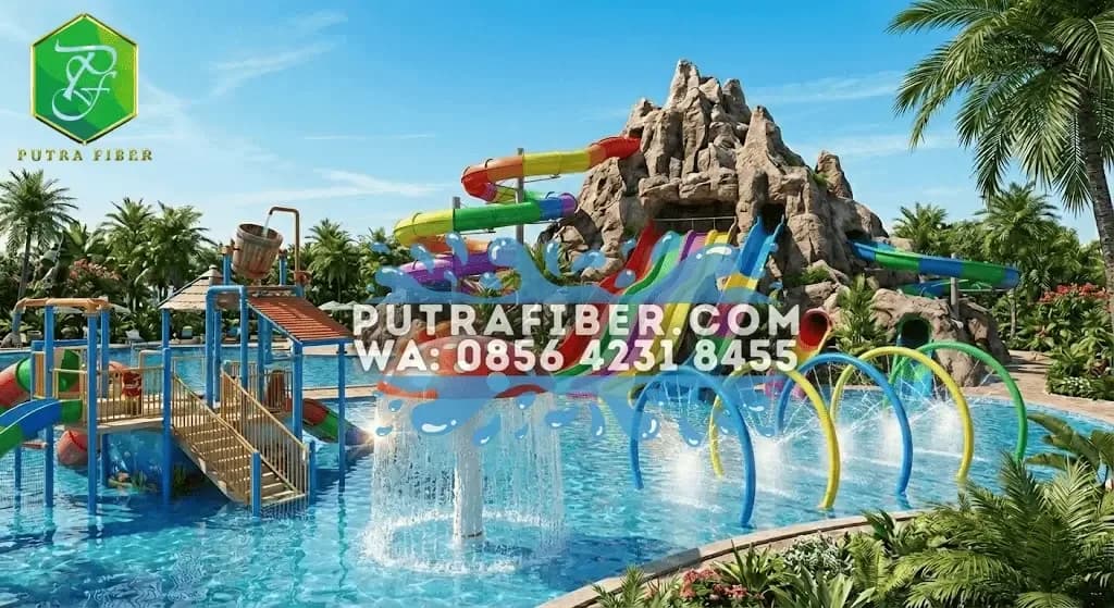 Jasa pembuatan waterpark oleh PUTRA FIBER - proyek Jawa Tengah